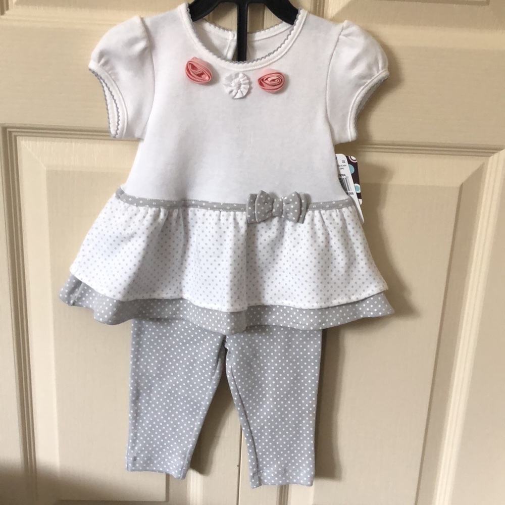 NWT Emma and Jack baby girl shirt and pant set-6m